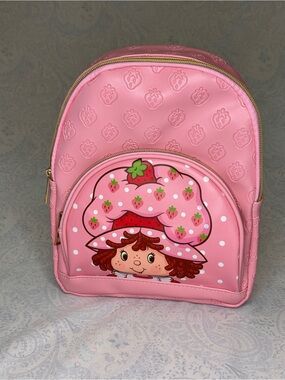 Strawberry Shortcake Faux Leather Mini Backpack with Debossed Strawberries